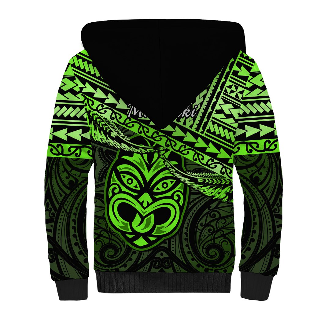 Matariki New Zealand Sherpa Hoodie Maori New Year Tiki Green Version LT14 - Polynesian Pride