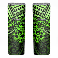 Matariki New Zealand Skinny Tumbler Maori New Year Tiki Green Version LT14 Green - Polynesian Pride