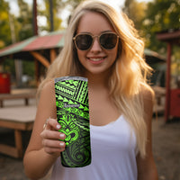 Matariki New Zealand Skinny Tumbler Maori New Year Tiki Green Version LT14 - Polynesian Pride