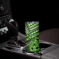 Matariki New Zealand Skinny Tumbler Maori New Year Tiki Green Version LT14 - Polynesian Pride