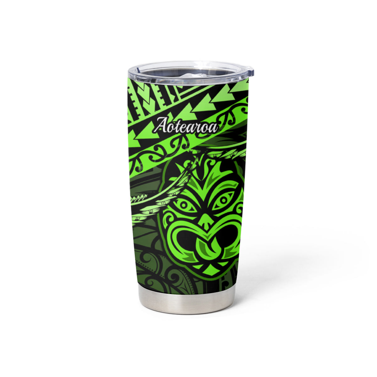 Matariki New Zealand Tumbler Cup Maori New Year Tiki Green Version LT14 - Polynesian Pride