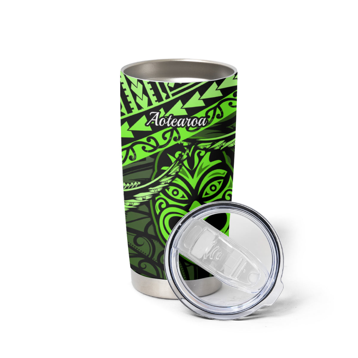 Matariki New Zealand Tumbler Cup Maori New Year Tiki Green Version LT14 - Polynesian Pride