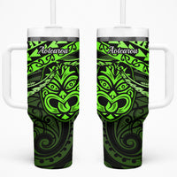 Matariki New Zealand Tumbler With Handle Maori New Year Tiki Green Version