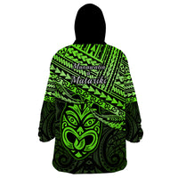 Matariki New Zealand Wearable Blanket Hoodie Maori New Year Tiki Green Version LT14 - Polynesian Pride
