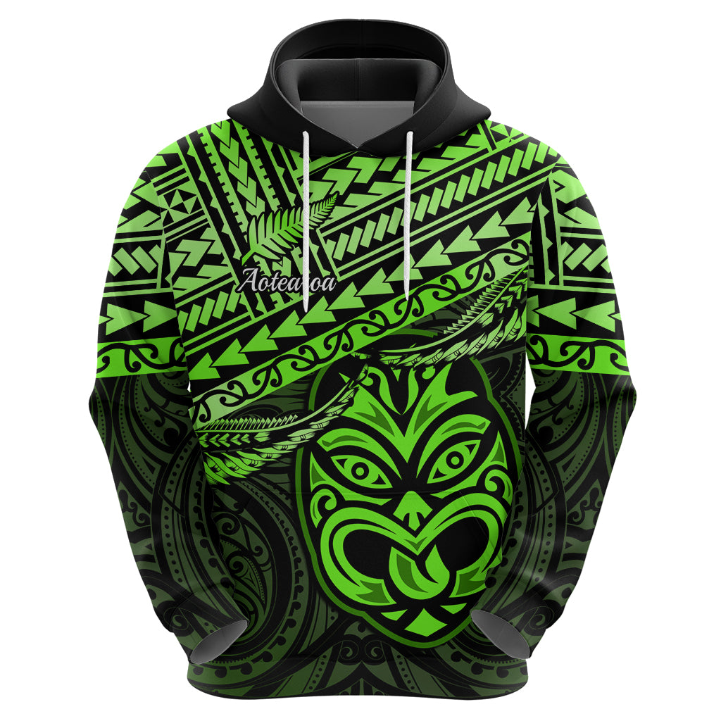 Custom Matariki New Zealand Hoodie Maori New Year Tiki Green Version LT14 - Polynesian Pride