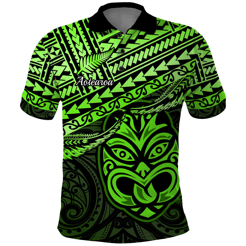 Custom Matariki New Zealand Polo Shirt Maori New Year Tiki Green Version LT14 Green - Polynesian Pride
