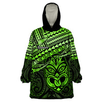 Personalised Matariki New Zealand Wearable Blanket Hoodie Maori New Year Tiki Green Version LT14 One Size Green - Polynesian Pride