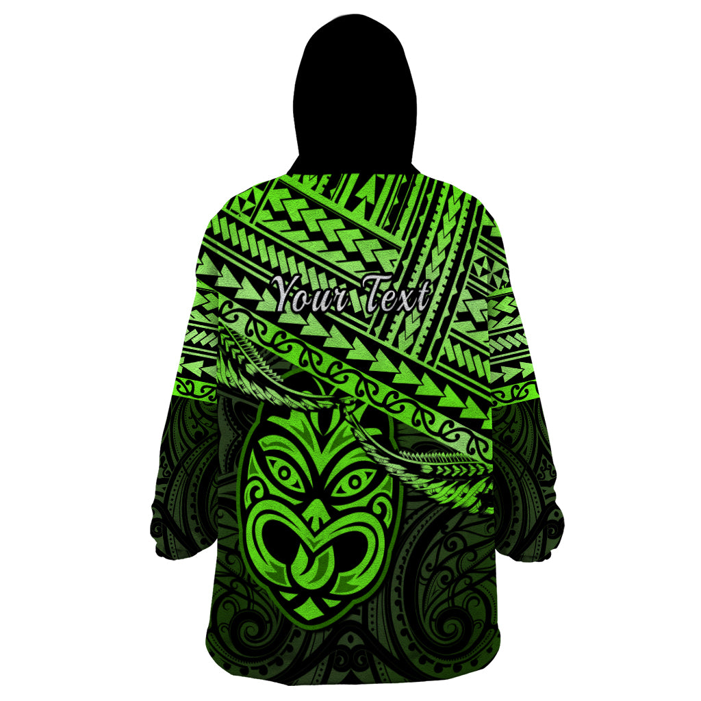 Personalised Matariki New Zealand Wearable Blanket Hoodie Maori New Year Tiki Green Version LT14 - Polynesian Pride