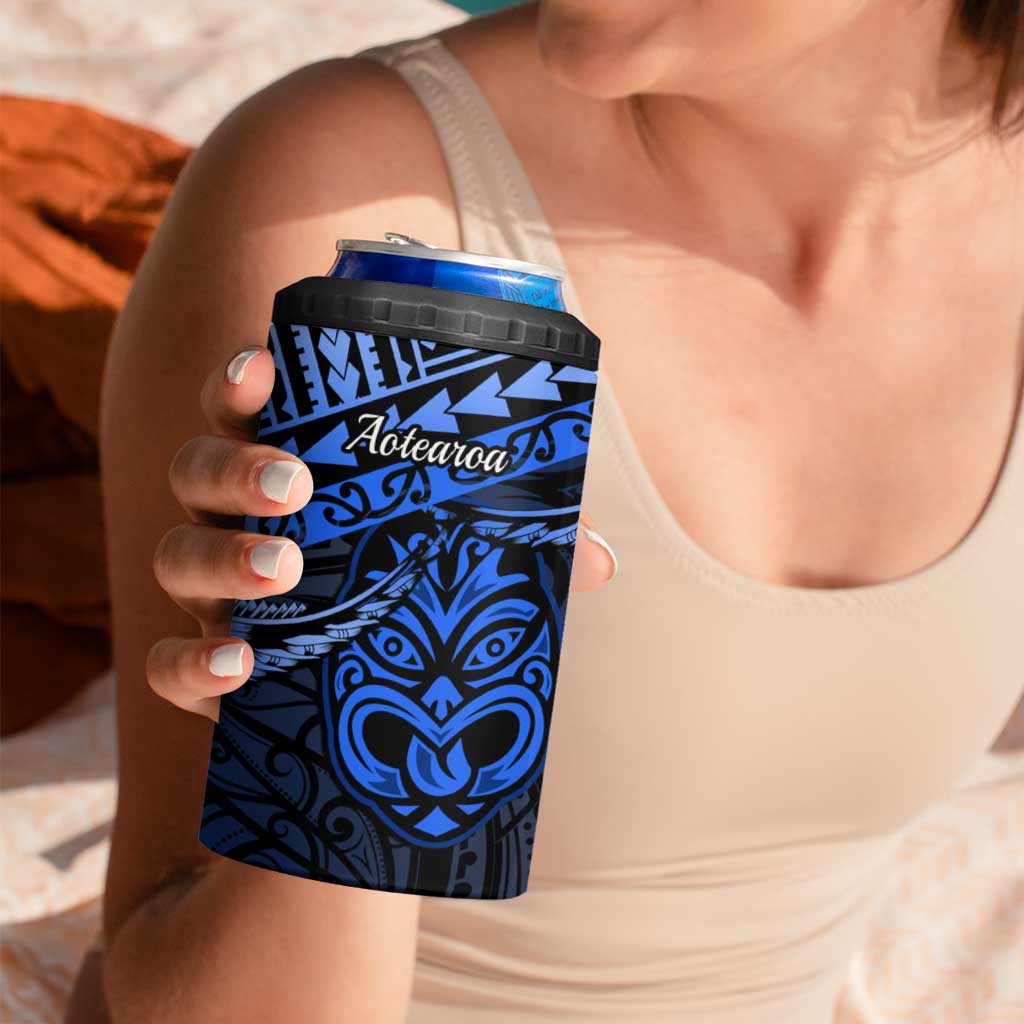 Matariki New Zealand 4 in 1 Can Cooler Tumbler Maori New Year Tiki Blue Version LT14 - Polynesian Pride