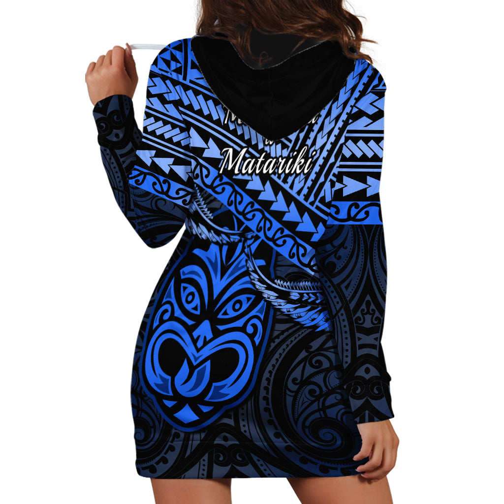 Matariki New Zealand Hoodie Dress Maori New Year Tiki Blue Version LT14 - Polynesian Pride