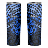Matariki New Zealand Skinny Tumbler Maori New Year Tiki Blue Version LT14 Blue - Polynesian Pride