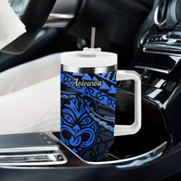 Matariki New Zealand Tumbler With Handle Maori New Year Tiki Blue Version