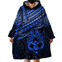 Matariki New Zealand Wearable Blanket Hoodie Maori New Year Tiki Blue Version LT14 - Polynesian Pride