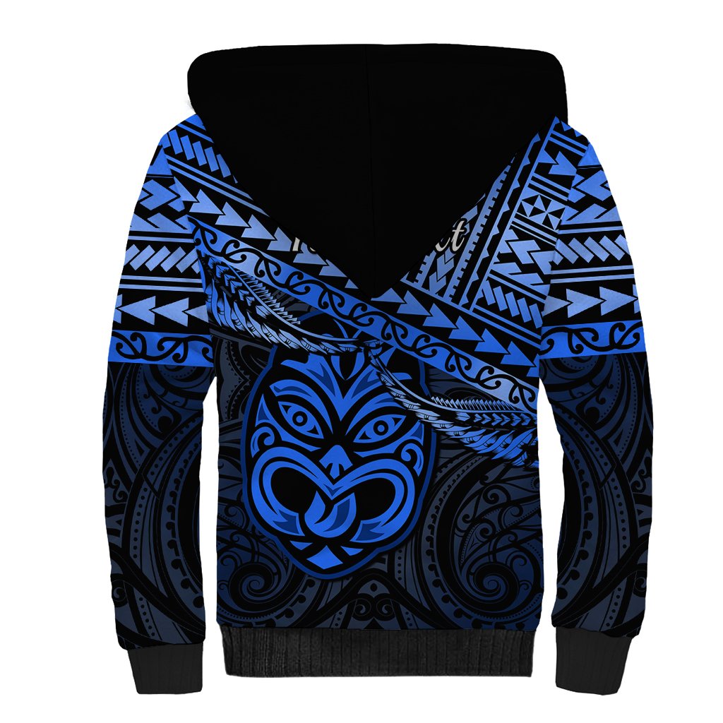 Personalised Matariki New Zealand Sherpa Hoodie Maori New Year Tiki Blue Version LT14 - Polynesian Pride