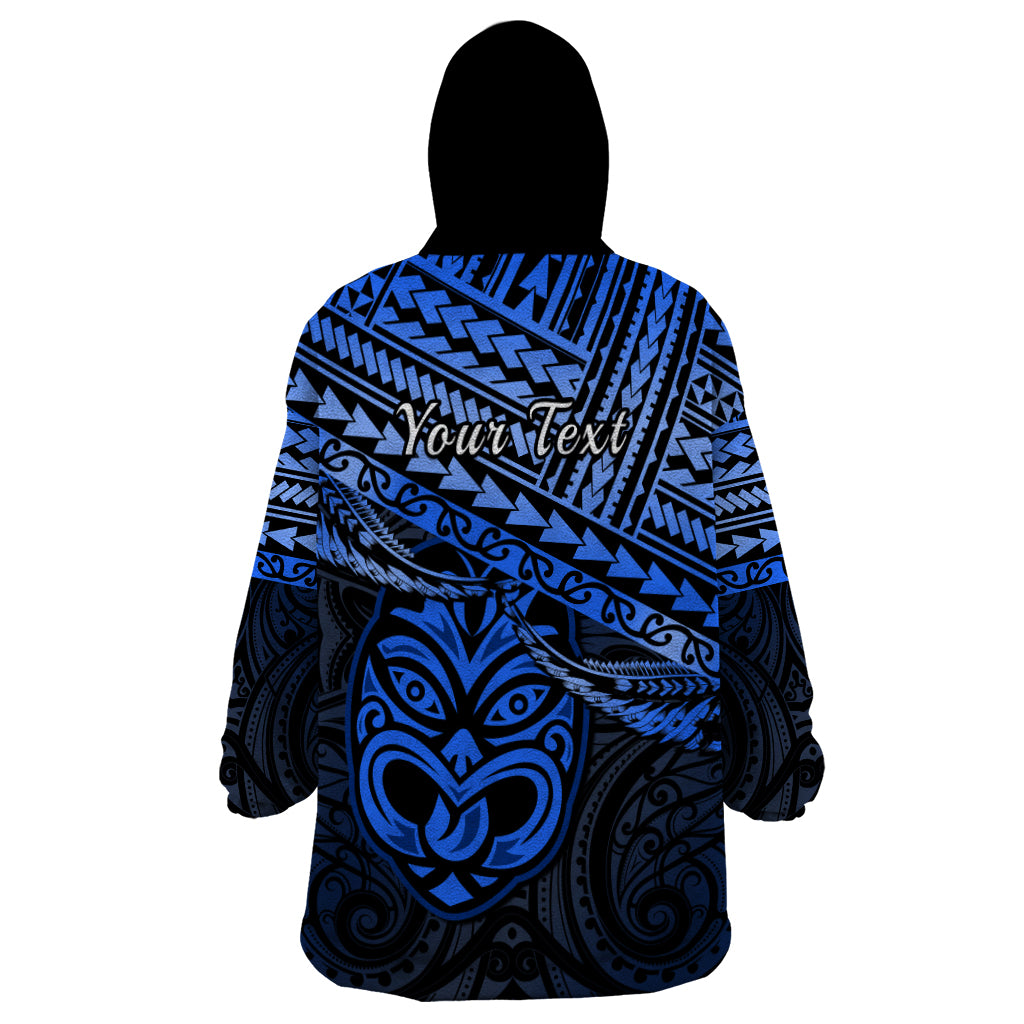 Personalised Matariki New Zealand Wearable Blanket Hoodie Maori New Year Tiki Blue Version LT14 - Polynesian Pride