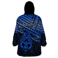 Personalised Matariki New Zealand Wearable Blanket Hoodie Maori New Year Tiki Blue Version LT14 - Polynesian Pride