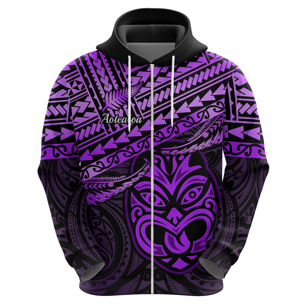 Matariki New Zealand Hoodie Maori New Year Tiki Purple Version LT14 - Polynesian Pride