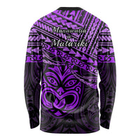 Matariki New Zealand Long Sleeve Shirt Maori New Year Tiki Purple Version LT14 - Polynesian Pride