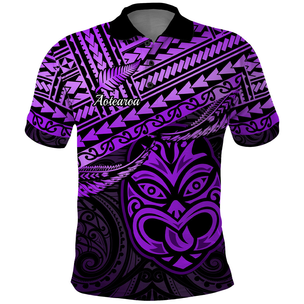 Matariki New Zealand Polo Shirt Maori New Year Tiki Purple Version LT14 Purple - Polynesian Pride