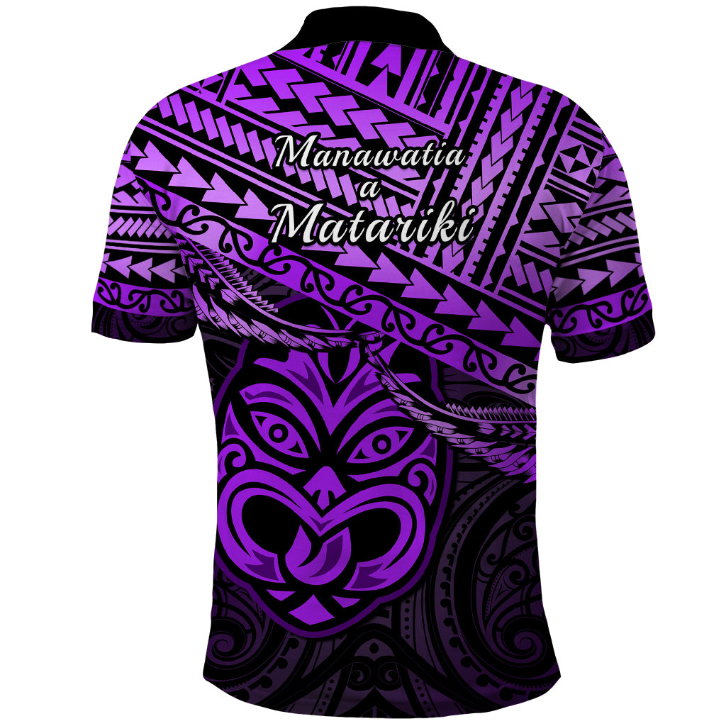Matariki New Zealand Polo Shirt Maori New Year Tiki Purple Version LT14 - Polynesian Pride