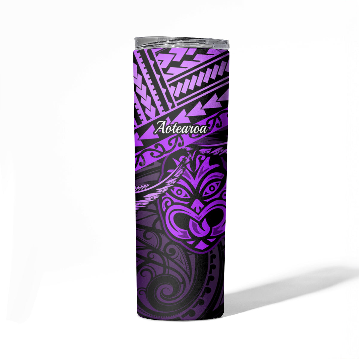 Matariki New Zealand Skinny Tumbler Maori New Year Tiki Purple Version LT14 - Polynesian Pride