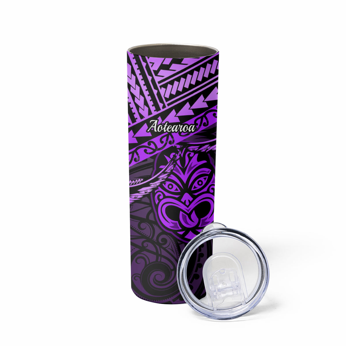 Matariki New Zealand Skinny Tumbler Maori New Year Tiki Purple Version LT14 - Polynesian Pride