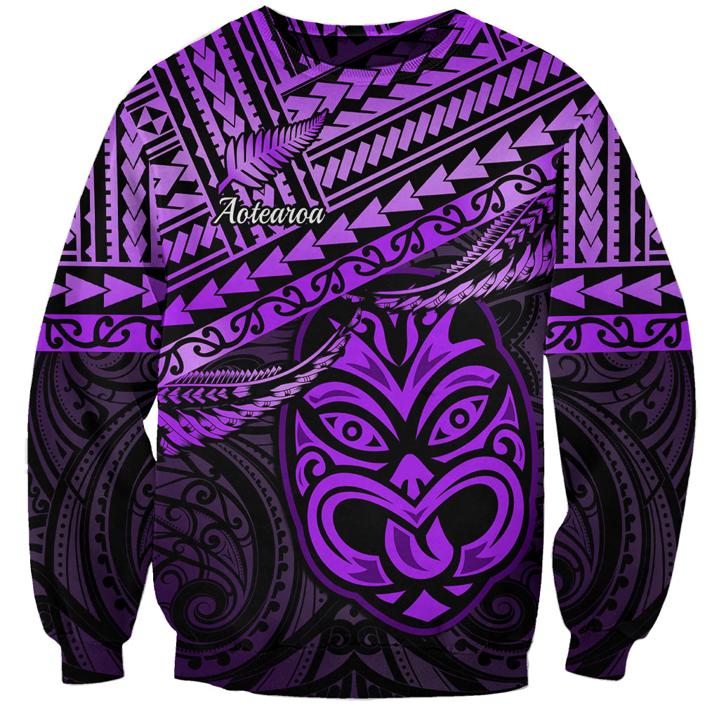Matariki New Zealand Sweatshirt Maori New Year Tiki Purple Version LT14 Unisex Purple - Polynesian Pride