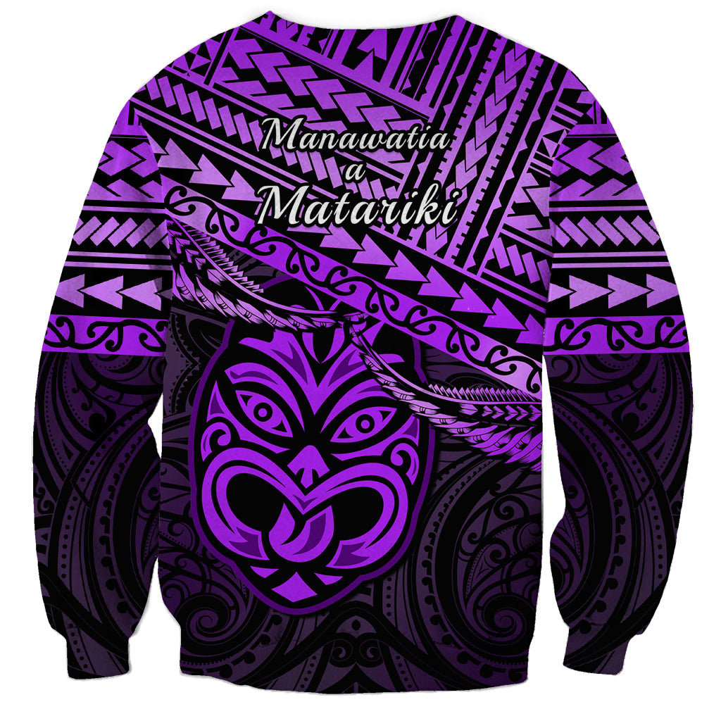 Matariki New Zealand Sweatshirt Maori New Year Tiki Purple Version LT14 - Polynesian Pride