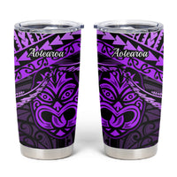 Matariki New Zealand Tumbler Cup Maori New Year Tiki Purple Version LT14 Purple - Polynesian Pride