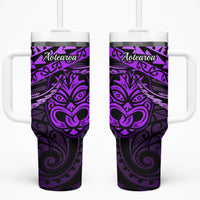 Matariki New Zealand Tumbler With Handle Maori New Year Tiki Purple Version LT14 One Size: 40 oz Purple - Polynesian Pride