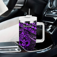 Matariki New Zealand Tumbler With Handle Maori New Year Tiki Purple Version LT14 - Polynesian Pride