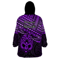 Matariki New Zealand Wearable Blanket Hoodie Maori New Year Tiki Purple Version LT14 - Polynesian Pride