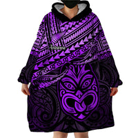 Matariki New Zealand Wearable Blanket Hoodie Maori New Year Tiki Purple Version LT14 - Polynesian Pride