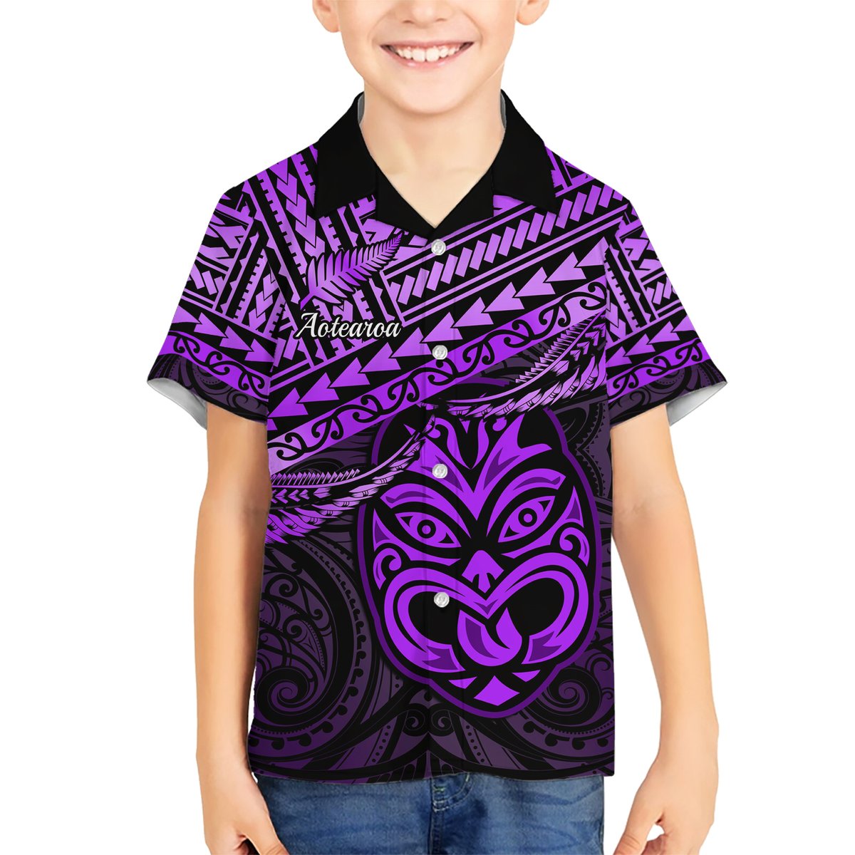 Personalised Matariki New Zealand Hawaiian Shirt Maori New Year Tiki Purple Version LT14 - Polynesian Pride