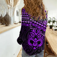 Personalised Matariki New Zealand Women Casual Shirt Maori New Year Tiki Purple Version LT14