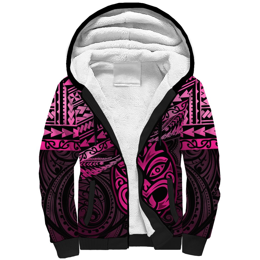 Matariki New Zealand Sherpa Hoodie Maori New Year Tiki Pink Version LT14 Unisex Pink - Polynesian Pride