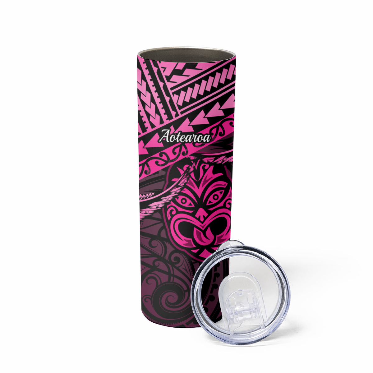 Matariki New Zealand Skinny Tumbler Maori New Year Tiki Pink Version LT14 - Polynesian Pride