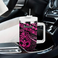 Matariki New Zealand Tumbler With Handle Maori New Year Tiki Pink Version