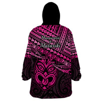 Matariki New Zealand Wearable Blanket Hoodie Maori New Year Tiki Pink Version LT14 - Polynesian Pride