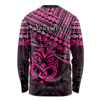 Personalised Matariki New Zealand Long Sleeve Shirt Maori New Year Tiki Pink Version LT14 - Polynesian Pride