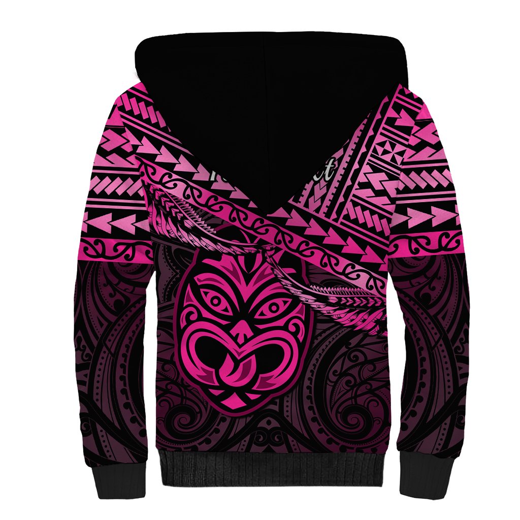 Personalised Matariki New Zealand Sherpa Hoodie Maori New Year Tiki Pink Version LT14 - Polynesian Pride