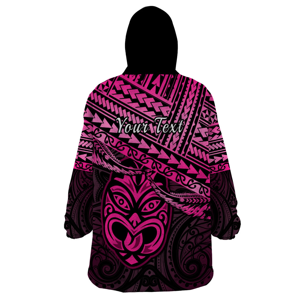 Personalised Matariki New Zealand Wearable Blanket Hoodie Maori New Year Tiki Pink Version LT14 - Polynesian Pride