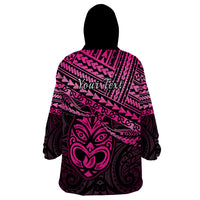 Personalised Matariki New Zealand Wearable Blanket Hoodie Maori New Year Tiki Pink Version LT14 - Polynesian Pride