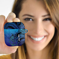 Personalised Polynesia Blue Marlin Fishing AirPods Case Marlin Anchor Tattoo Polynesian Pattern LT14 - Polynesian Pride