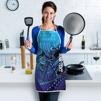 Personalised Polynesia Blue Marlin Fishing Apron Marlin Anchor Tattoo Polynesian Pattern