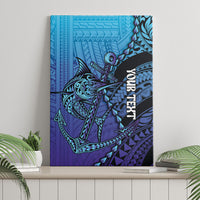 Personalised Polynesia Blue Marlin Fishing Canvas Wall Art Marlin Anchor Tattoo Polynesian Pattern
