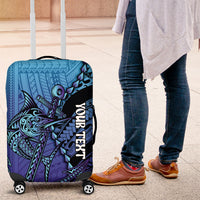 Personalised Polynesia Blue Marlin Fishing Luggage Cover Marlin Anchor Tattoo Polynesian Pattern LT14 Purple - Polynesian Pride