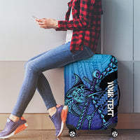 Personalised Polynesia Blue Marlin Fishing Luggage Cover Marlin Anchor Tattoo Polynesian Pattern LT14 - Polynesian Pride