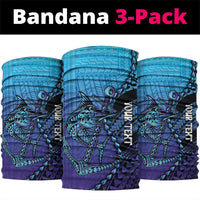 Personalised Polynesia Blue Marlin Fishing Neck Gaiter Marlin Anchor Tattoo Polynesian Pattern