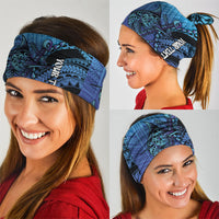 Personalised Polynesia Blue Marlin Fishing Neck Gaiter Marlin Anchor Tattoo Polynesian Pattern